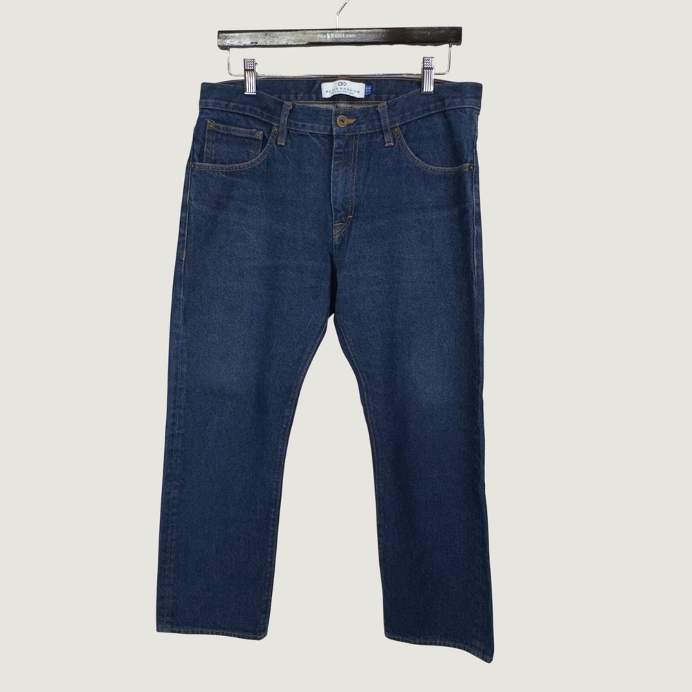 Peter‎ Manning Jeans Mens 33X27 Dark Blue Denim Minimalist Classic Casual Basics
